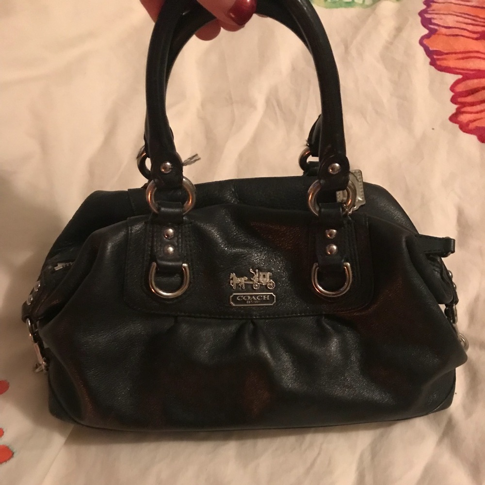 Black leather Coach purse